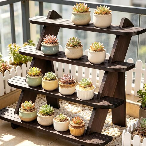 Wooden Display Riser Stand, Cologne Organizer for Men - Farmhouse Rustic Table Riser for Jewelry, Perfume, Cupcakes, Vendor Booths, Spices & Home Decor（Natural Brown） in Saudi Arabia