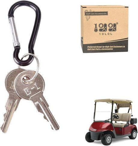 10L0L Universal Golf Cart Ignition Keys for EZGO 1982-up Electric and Gas, 2 PCS, OEM# 17063-G1 17063G1 (Silver) in Saudi Arabia