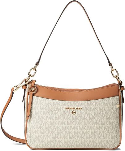 Michael Kors Jet Set Charm Medium Top Zip Pochette Crossbody, Vanilla/Acorn in Kuwait