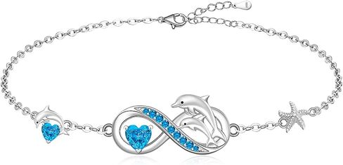 Fenthring Turtle Bracelet for Women Blue Opal Ocean Sea Turtle Bracelet Charms Sterling Silver 925 Crystal Summer Beach Hawaiian Infinity Friendship Tortoise Jewelry Gifts in Saudi Arabia