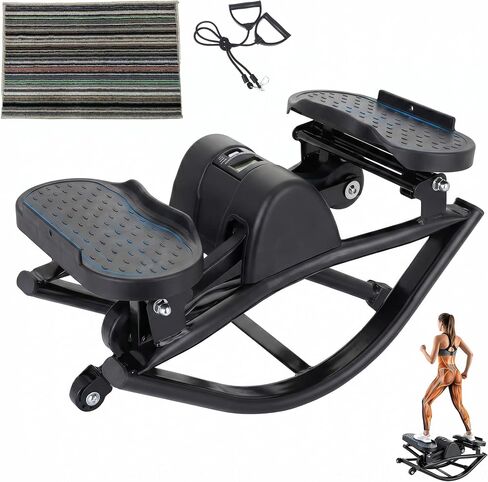 Low-Impact Lateral Rocking Fitness Stepper for Knees and Joints,Home Workout Machine,Rock Stepper Machine with Digital Display,Track Time,Reps,Calories for Legs,Glutes,Abs in Saudi Arabia