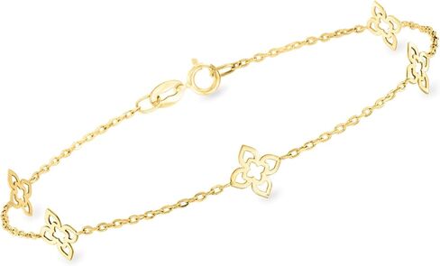 Canaria 10kt Yellow Gold Flower Station Bracelet in Kuwait