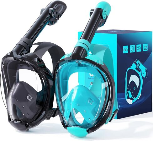 Greatever G2 Snorkeling gear for adults 2PCS, Full Face Snorkel Mask with Dry Top Snorkel, Anti-Leak & Anti-Fog Snorkel Mask Adult， Foldable Snorkeling Mask with Camera Mount mesh bag in Saudi Arabia