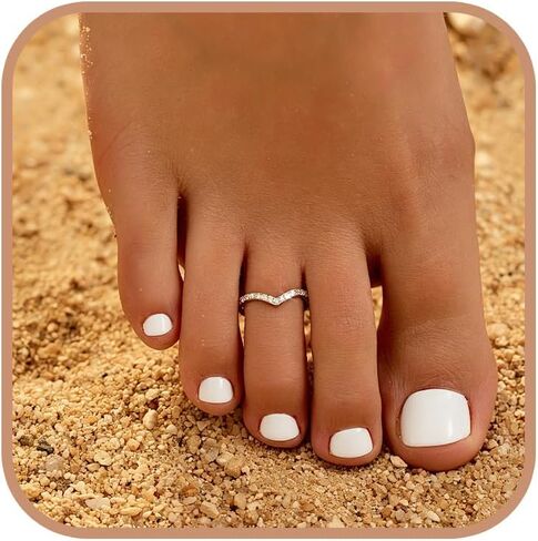 White CZ Heart Toe Ring for Women 925 Sterling Silver Cool Cute Simple Promise Toe Rings Dainty Trendy Stackable Minimalist Adjustable Barefoot Jewelry Dangle Love Anklet Band Beach Wedding Ring in Saudi Arabia