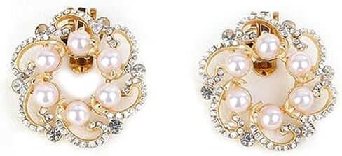 JWICOS 2Pcs Women Pearl Shoe Clips Round Crystal Shoe Buckles Fashion Removable Shoe Charms Decorative Rhinestone Shoe Clips Accessories for Wedding Party Proms Heels Flats in Kuwait