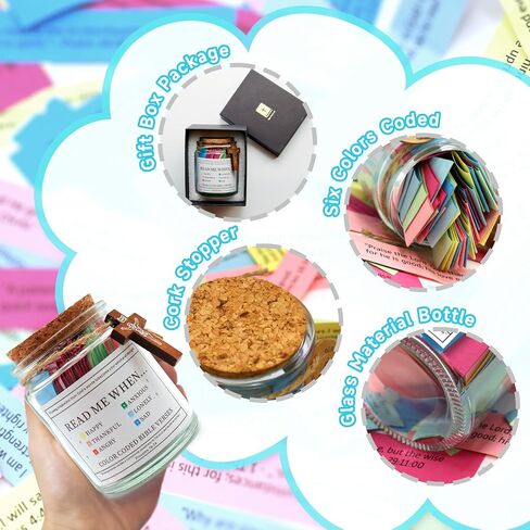 Bible Verse Jar, Read Me When Bible Verses in a Jar for Emotions and Feelings, Spiritual Connection Bible Study Guide Supplies Christian Gifts for Women Men Prayer Hope Jar in Saudi Arabia