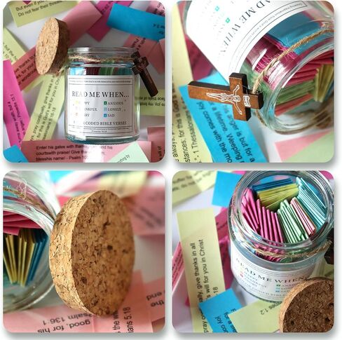 Bible Verse Jar, Read Me When Bible Verses in a Jar for Emotions and Feelings, Spiritual Connection Bible Study Guide Supplies Christian Gifts for Women Men Prayer Hope Jar in Saudi Arabia