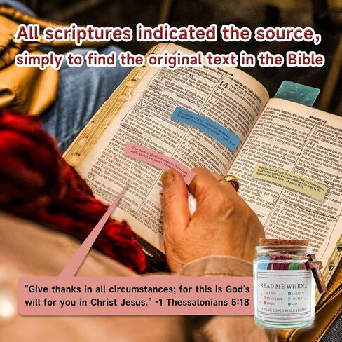 Bible Verse Jar, Read Me When Bible Verses in a Jar for Emotions and Feelings, Spiritual Connection Bible Study Guide Supplies Christian Gifts for Women Men Prayer Hope Jar in Saudi Arabia