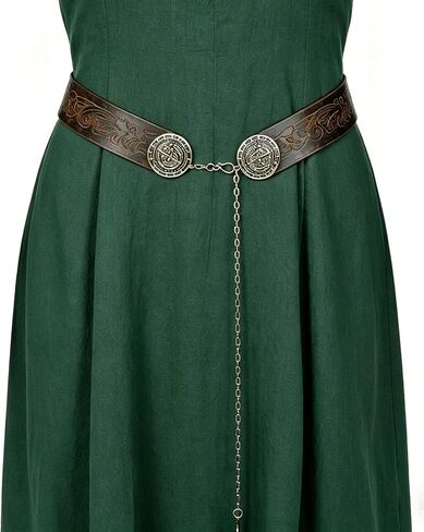 L'VOW Viking Belt Women Renaissance Leather Belt for Dresses LARP Medieval Accessories in Saudi Arabia