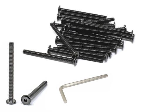 iexcell 25 Pcs M5 x 60mm Thread Pitch 0.8 mm Stainless Steel 304 Hex Socket Flat Head Cap Screws Furniture Screws Bolts Kit, Head Edge Chamfered, Black Oxide Finish in Saudi Arabia