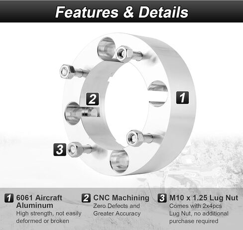 1.5" Wheel Spacer Adapters 6061 Aluminum Compatible with Can-Am Outlander Renegade Commander Maverick Defender Traxter(4 Pcs) in Saudi Arabia