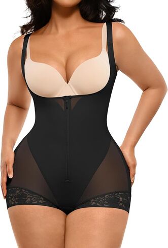 SHAPELLX Shapewear for Women Fajas Colombianas Tummy Control Body Shaper Open Bust Bodysuit with Hook Zipper Closure in Saudi Arabia