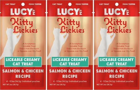 Lucy Pet Products Kitty Lickies Creamy Lickable Cat Treat, Salmon and Chicken Recipe, 2oz. in Saudi Arabia