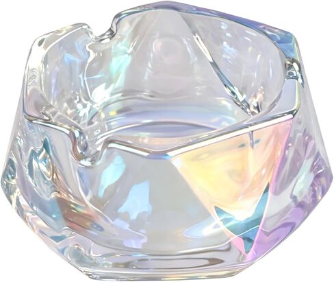 PENCK Ashtray Crystal Ash Tray, Home Ashtrays for Smokers Cigarettes - Glass Cigar Ashtray for Outside Patio Outdoor and Indoor (Blue) in Saudi Arabia