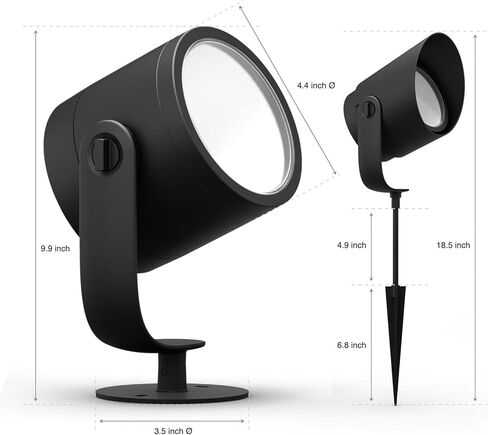 Philips Hue Lily Outdoor Smart LED Spotlight - White & Color Ambiance - Low Voltage Landscape Lighting - 1 Pack - Requires Bridge and Power Supply - Control with App and Voice - Weatherproof in Saudi Arabia