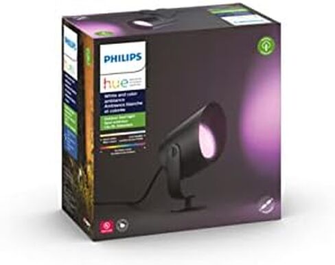 Philips Hue Lily Outdoor Smart LED Spotlight - White & Color Ambiance - Low Voltage Landscape Lighting - 1 Pack - Requires Bridge and Power Supply - Control with App and Voice - Weatherproof in Saudi Arabia