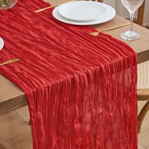 Asee'm Table Runner Cheesecloth 10FT Dusty Pink Boho Gauze Fabric Rustic Sheer Cheese Cloth Runners for Wedding Bridal Shower Party Decoration in Saudi Arabia