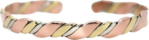 Healing Bracelet - Sustainable Copper - Brass - German Silver - Improve Circulation - Healing Energies - Cuff Bracelet - Handforged - Copper Bracelet - Adjustable in Saudi Arabia