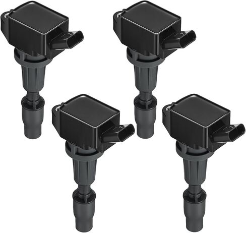 Set of 4 UF764 Ignition Coil Pack Compatible with Hyundai Sonata Santa Fe Sport Optima Sorento Sportage Stinger 2.0L 2.4L L4 Compatible with Genesis G70 G80 G90 5.0L V8 Replaces 273002GGA0 in Kuwait