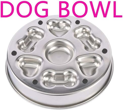 Slow Feeder Dog Bowls Stainless Steel, 2-Cup Medium Large Breed Slow Down Eating Dish, Preventing Choking Metal Dog Pet Bowl in Saudi Arabia