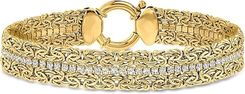 Ross-Simons 3.00 ct. t.w. CZ Byzantine Bracelet in 18kt Gold Over Sterling in Saudi Arabia