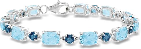 Ross-Simons 19.50 ct. t.w. London and Sky Blue Topaz Bracelet in Sterling Silver in Kuwait