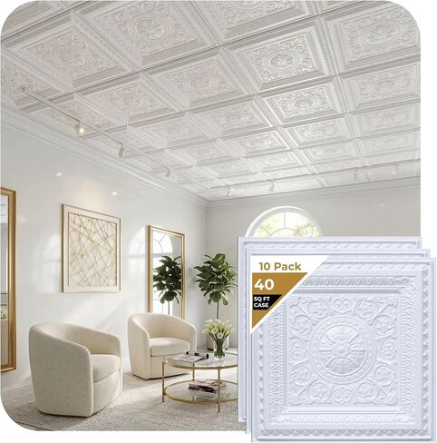 Economy 2 ft. x 4 ft. PVC Lay-in Ceiling Tile Pack of 10 in Saudi Arabia