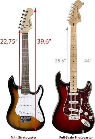 Fender Squier 3/4-Size Kids Mini Strat Electric Guitar - Surf Green Bundle with Amplifier, Cable, Tuner, Strap, Picks, Online Lessons, and Austin Bazaar Instructional DVD in Saudi Arabia