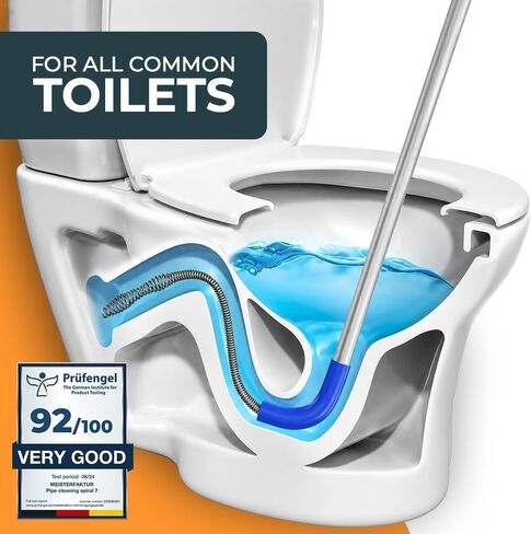 toilet snake [6 feet] - toilet auger for heavy toilet blockages - No damage thanks to silicone protection - the closet auger for real DIYs! (6 FEET) in Saudi Arabia