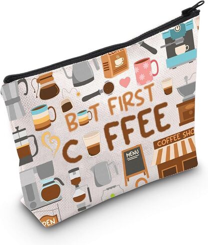 WZMPA Coffee Lover Survival Kit Coffee Drinker Themed Gift But First Coffee Travel Zipper Pouch Bag For Coffee Maker (But First Coffee) in Saudi Arabia