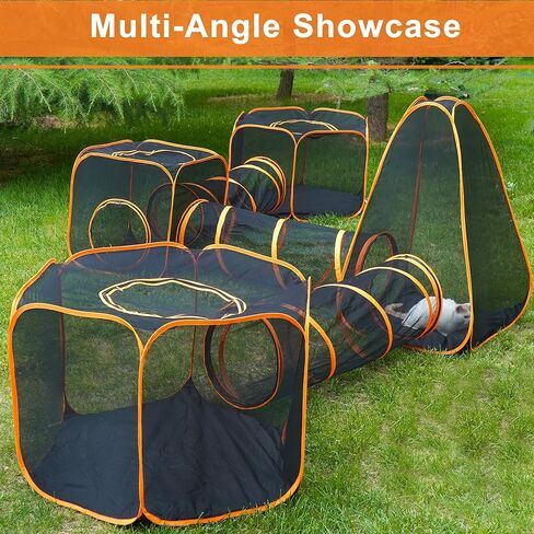Portable Cat Enclosure - Foldable Outdoor Cat Tent,Enclosed Playpen Tunnel Playground for Cat Run,Outdoor Enclosure Portable Cage for Cats,Small Dogs,Rabbit and Other Small Animals in Saudi Arabia