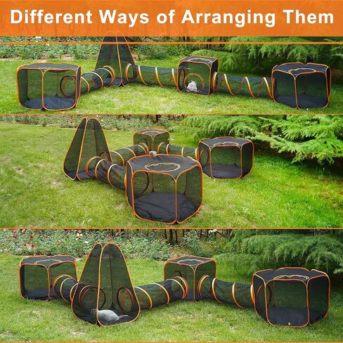 Portable Cat Enclosure - Foldable Outdoor Cat Tent,Enclosed Playpen Tunnel Playground for Cat Run,Outdoor Enclosure Portable Cage for Cats,Small Dogs,Rabbit and Other Small Animals in Saudi Arabia