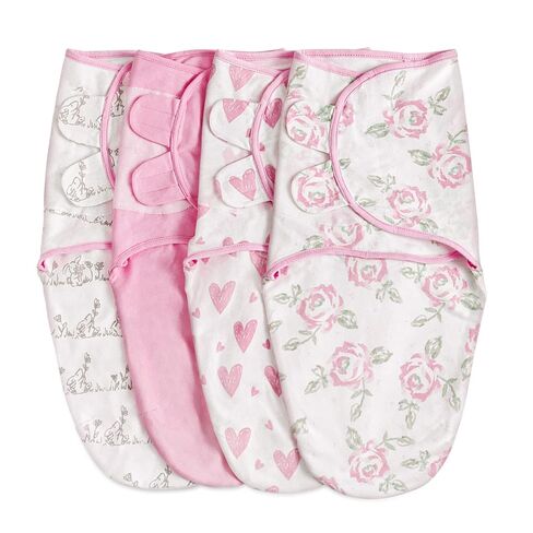 Organic Baby Swaddle Sleep Sacks, 4-Pack for Newborns Baby Essentials | 100% Organic cotton swaddling blanket, Oeko-TEX Certified, Adjustable baby sleep sack 0-3 months, Newborn essentials in Saudi Arabia