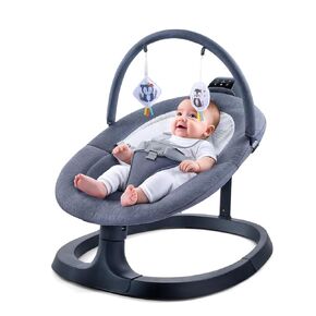 Baby Swings for Infants, Electric Baby Bouncer 3 Speeds, Portable Automatic Rocker with Remote Control, 8 Music Soothing Swing for Newborn 0-6 Month, AC Adapter & Battery Operated, Light Grey in Saudi Arabia