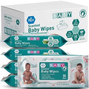 MED PRIDE Scented Baby Wipes Bulk [12 Packs x 80 Wipes=960 Wipes Total]- Alcohol-Free Baby Wipes With Soothing Aloe Vera & Vitamin E- Extra Soft & Strong, Paraben-Free, Non-Irritating in Saudi Arabia