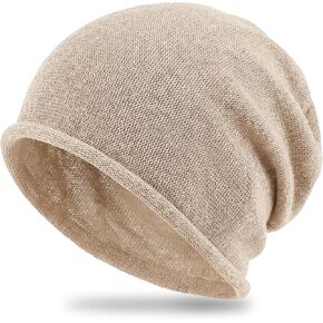 Summer Breathable Linen Slouchy Beanie Hat for Men Women, Lightweight Skull Cap Baggy Slouch Hat for Big Heads in Saudi Arabia