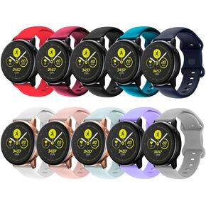 TOOLAIK 10-Pack 20mm Watch Bands Compatible with Samsung Galaxy Watch 6/5/4/, Galaxy Watch 3, 41mm Bands/Samsung Active 2 Watch Band 40mm /44mm,20mm Sports Wristband Bands For Women Men in Saudi Arabia