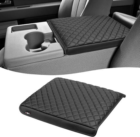KBH Center Console Armrest Cover for 2011-2014 Ford F150 Accessories, Jump Seat, Car Arm Rest Cushion Protector, PU Leather, Anti-Scratch, Black in Kuwait
