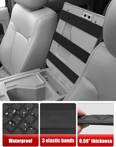 KBH Center Console Armrest Cover for 2011-2014 Ford F150 Accessories, Jump Seat, Car Arm Rest Cushion Protector, PU Leather, Anti-Scratch, Black in Kuwait