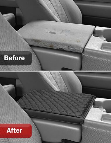 KBH Center Console Armrest Cover for 2011-2014 Ford F150 Accessories, Jump Seat, Car Arm Rest Cushion Protector, PU Leather, Anti-Scratch, Black in Kuwait