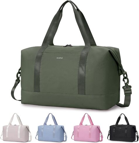 ECOHUB Travel Duffle Bag, Personal Item Travel Bag 18x14x8 Underseat, Water - Resistant Gym Bag, Weekend Travel Essentials Bags, 30L Black in Saudi Arabia