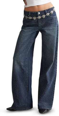 PacSun Women's Casey Low Rise Baggy Jeans Dark Indigo Tint in Saudi Arabia
