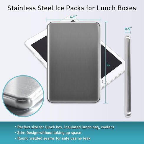 Stainless Steel Ice Packs for Camping, Picnic Basket, Freezer Packs for Outdoor Cooler Box, Reusable Ice Packs to Keep Food and Drinks Fresh and Cool in Saudi Arabia