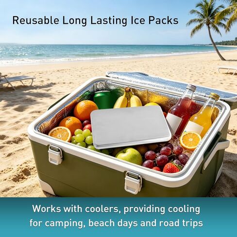 Stainless Steel Ice Packs for Camping, Picnic Basket, Freezer Packs for Outdoor Cooler Box, Reusable Ice Packs to Keep Food and Drinks Fresh and Cool in Saudi Arabia