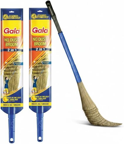 Gala No Dust Floor Broom- (Freedom from New Broom Dust- Bhusa) 2-in-1 - with Extendable Handle (1) in Kuwait