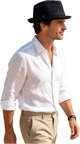 Men Women Summer Straw Pork Pie Hat Boater Derby Fedora Sun Hats Straw Panama Hat Fedora Beach Sunhats Porkpie Hats Costume in Saudi Arabia