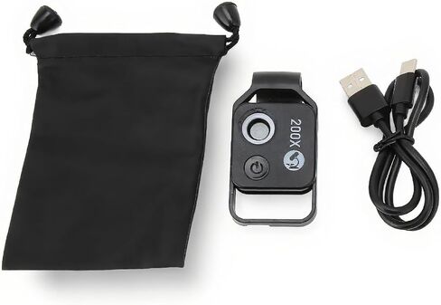 Dpofirs Phone Microscope with CPL Lens/LED Light, 200X Pocket Microscope with Universal Phone Clip, Portable Microscope Phone Camera for Outdoor Photography in Saudi Arabia