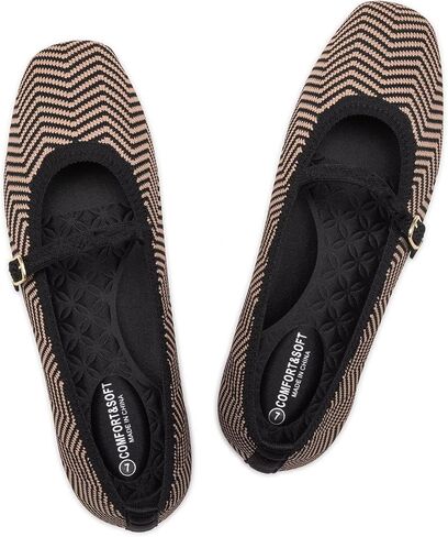 Frank Mully Mary Jane Women Flat Shoes Slip on Square-Toe Washable Shoes Comfortable for Dressy and Work with Ankle Strap in Saudi Arabia