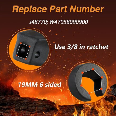 19MM High Pressure Fuel Line Socket Removal Tool Heavy Duty Heat Treated Compatible with Detroit Diesel DD13 DD15 DD16 Engine in Kuwait
