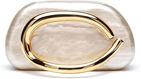 Acrylic Clutch Purse for Women Classic Round Acrylic Evening Handbag Vintage Metal Handlebars Bag for Wedding Party Prom in Saudi Arabia